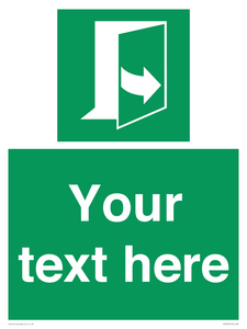 Custom sign safe condition door opens pulling left hand side